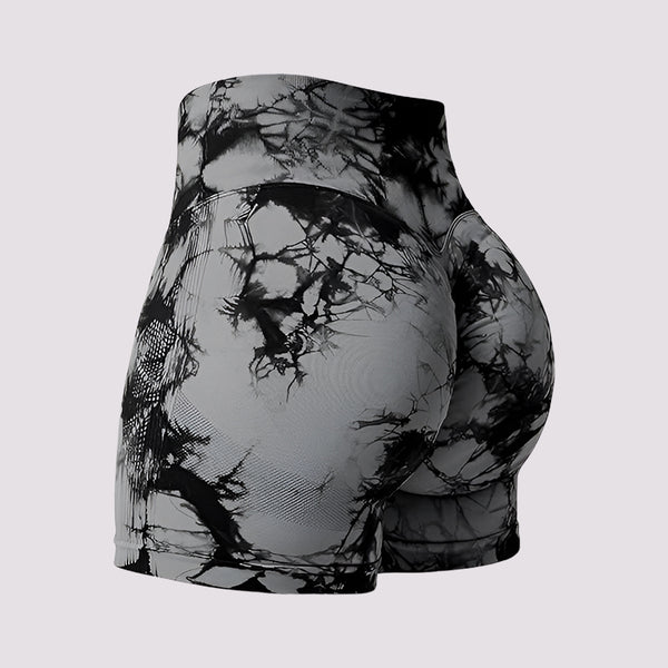 Butt-Lift Gym Shorts – High Waist Tie-Dye for Women