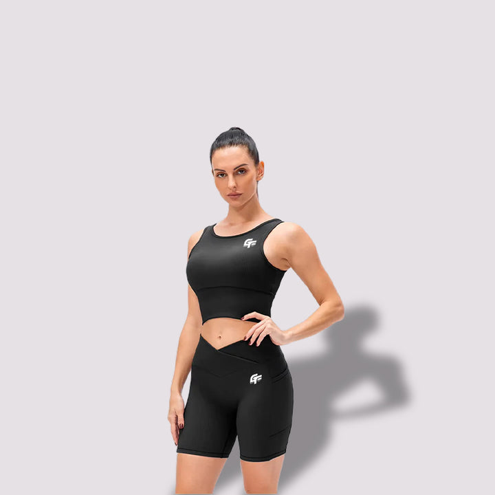 Breathable Workout Set with a Sleeveless Shirt and Shorts