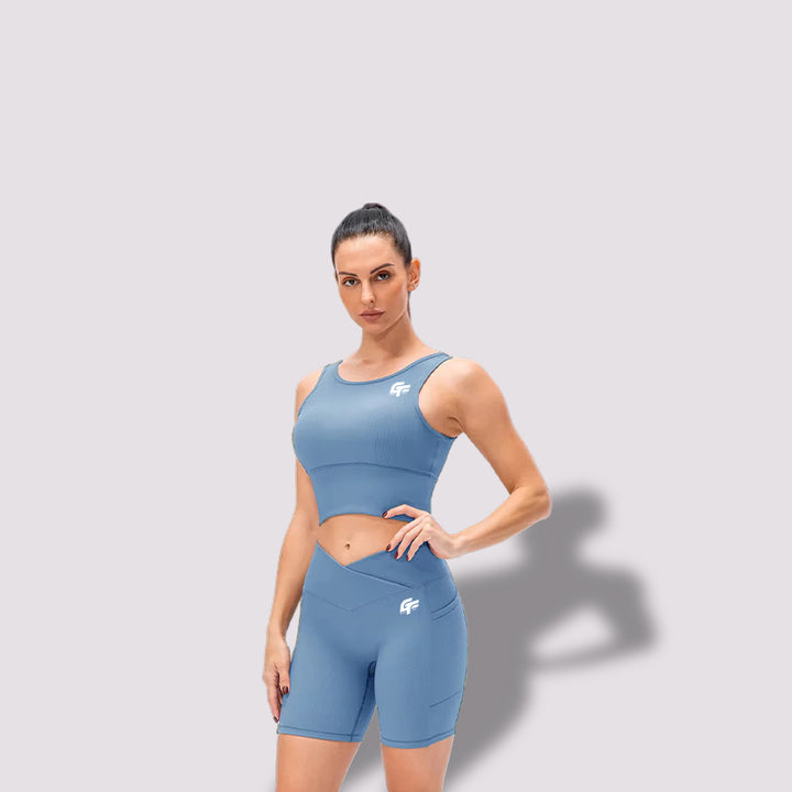 Breathable Workout Set with a Sleeveless Shirt and Shorts