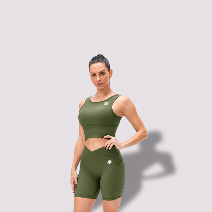 Breathable Workout Set with a Sleeveless Shirt and Shorts