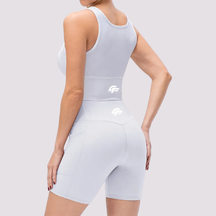 Breathable Workout Set with a Sleeveless Shirt and Shorts